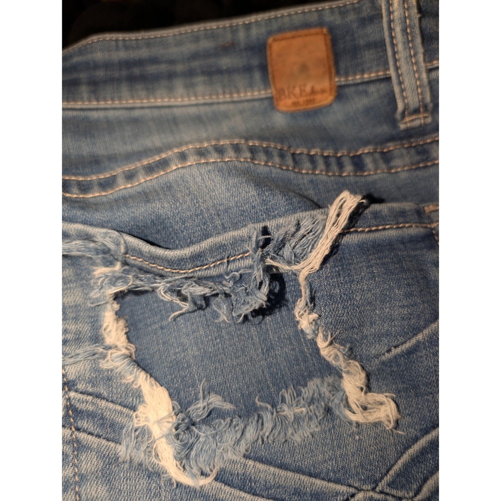 Womens Bke Denim Payton Bootcut Distressed Jeans Size 31X33 1/2 Medium Wash - Picture 9 of 14